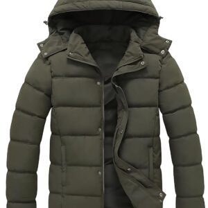 Blaq Ash Men’s Casual Puffer Jacket, Hooded
