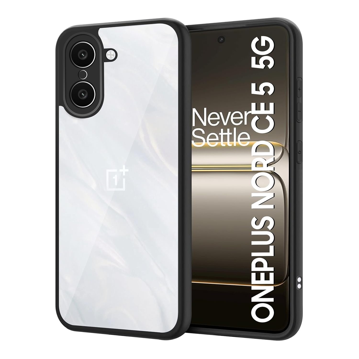 CEDO OnePlus Nord CE5 / CE 5 (5G) Backcover Case | Camera Protection Bump Shockproof Edge | Ultra Hybrid Transparent Acrylic Clear TPU+PC Hard Backcase Cover (Black)