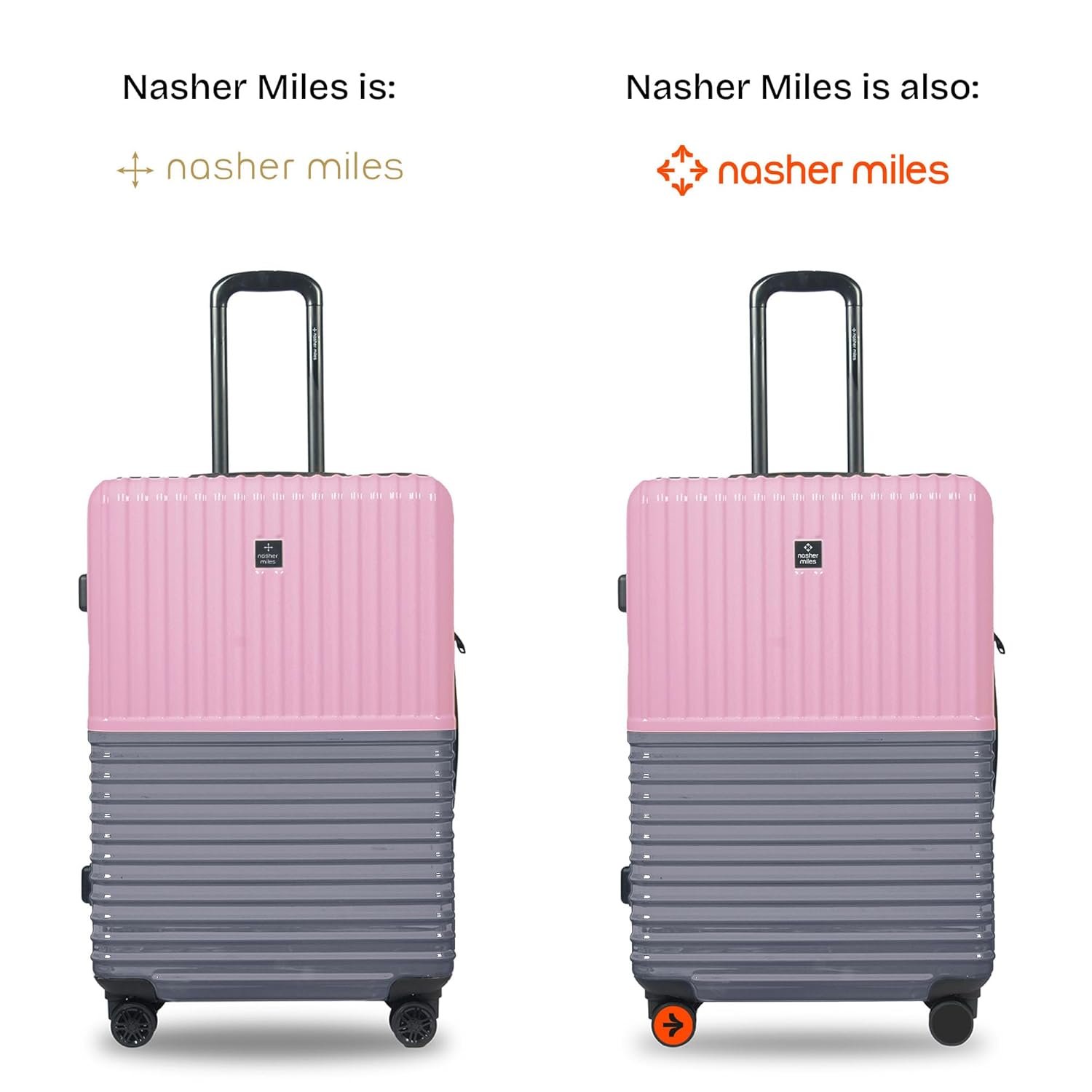Nasher Miles Istanbul Hard-Sided ABS and PC Check-in Luggage 28 inch | 75cm | 8 Wheels Large Trolley Bag for Travel | Suitcase (Pink Grey) - Image 8