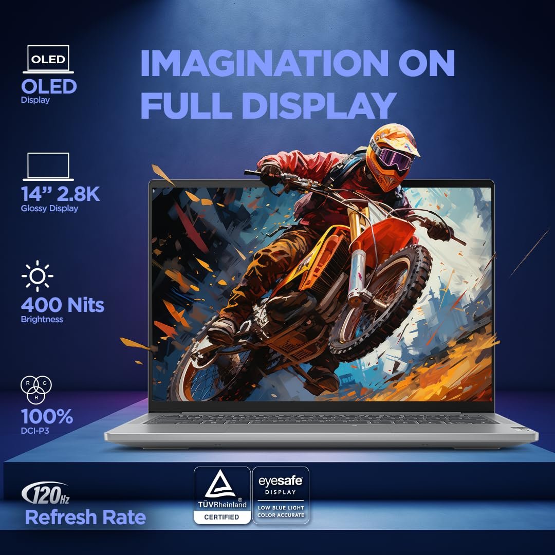 Lenovo IdeaPad Pro 5, Intel Core Ultra 9 185H, 32GB RAM, 1TB SSD, 2.8K-OLED 400Nits 120Hz, 14"/35.5cm, Windows 11, MS Office 21, Grey, 1.4Kg, 83D2001GIN,IntelArc GPU, FHD+IRCam, AI Powered Laptop - Image 3