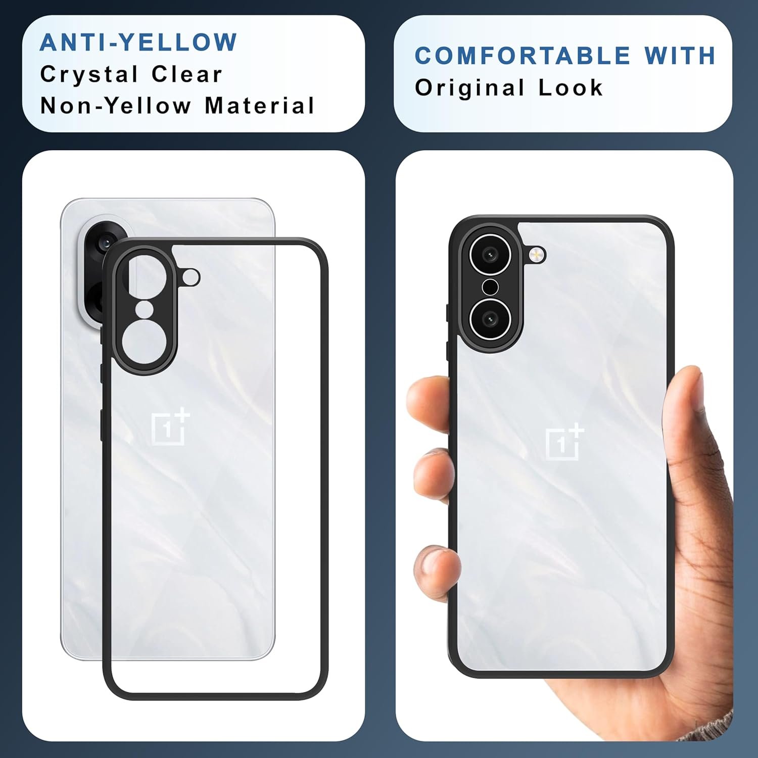 CEDO OnePlus Nord CE5 / CE 5 (5G) Backcover Case | Camera Protection Bump Shockproof Edge | Ultra Hybrid Transparent Acrylic Clear TPU+PC Hard Backcase Cover (Black) - Image 5