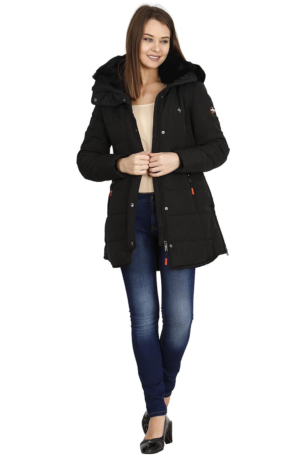 HIVER Women's Nylon Jacket Water Proof Full-Sleeved Winter Jacket with Hood for Minus Degree - Image 7