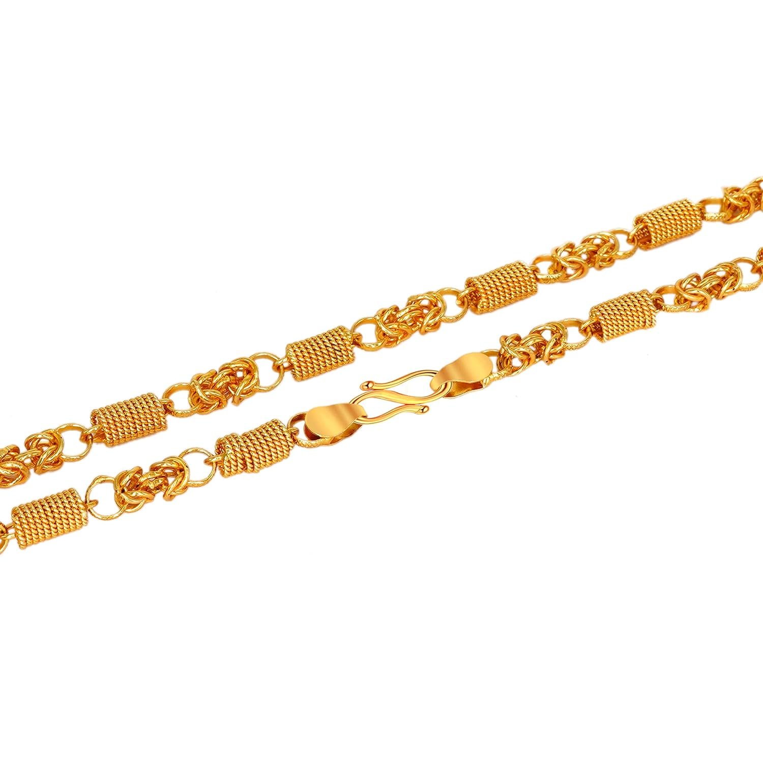 Fashion Frill Stylish Golden Chain For Men1Gram Gold Plated Brass Necklace Gold Chain For Men Boys Designer Chains Mens Jewellery 20 Inches - Image 7