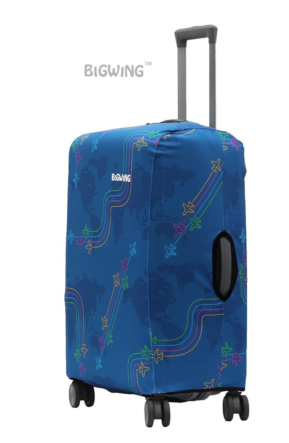 BIGWING Protective Cover in Polyester Fabric with Jet Print for | 24' Inch 65 cm Medium Size | Hard Luggage Trolley Bag Cover (Fits Only On Fiber - Plastic Trolley Bag) - Image 4