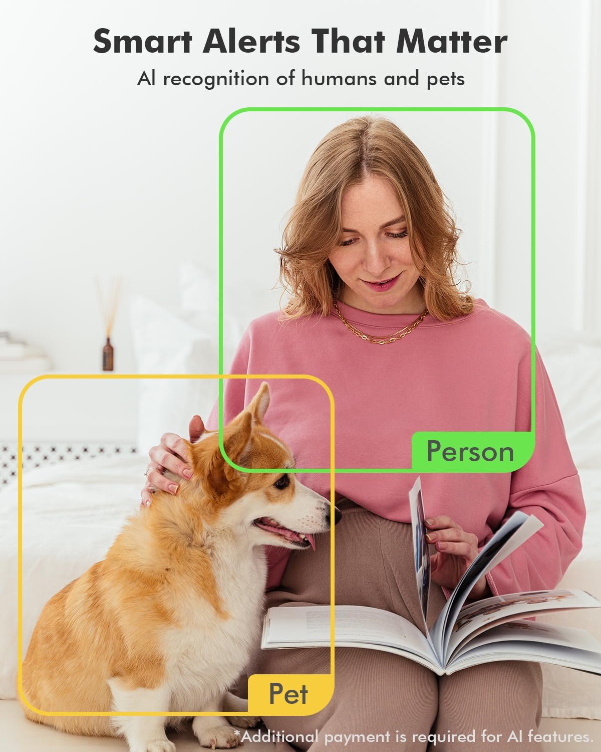 Dzees Indoor Security Camera Pet Camera No Subscription, 2K 360° WiFi Cameras, Wired Dog Pet Cameras with Phone App, MagicPix Night Vision, Calls, 2-Way Audio, 24/7, Motion Tracking, Privacy, 2.4Ghz - Image 7