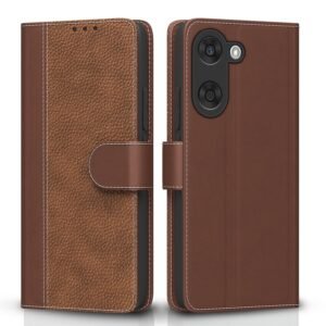 Pikkme Flip Cover for Oneplus Nord CE5 5G | Leather Finish | Wallet Stand and Shock Proof | Complete Protection Flip Case (Tan)