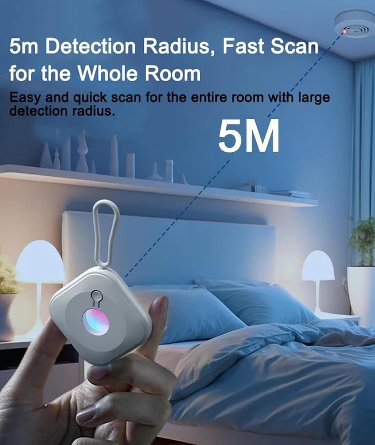 Hidden Camera Detector, Camera Detector White Cameras Detector Device Suitable for Hotel Inspection Privacy Protection Rental Home Check Changing Room Scan Public Space Screening - Image 4