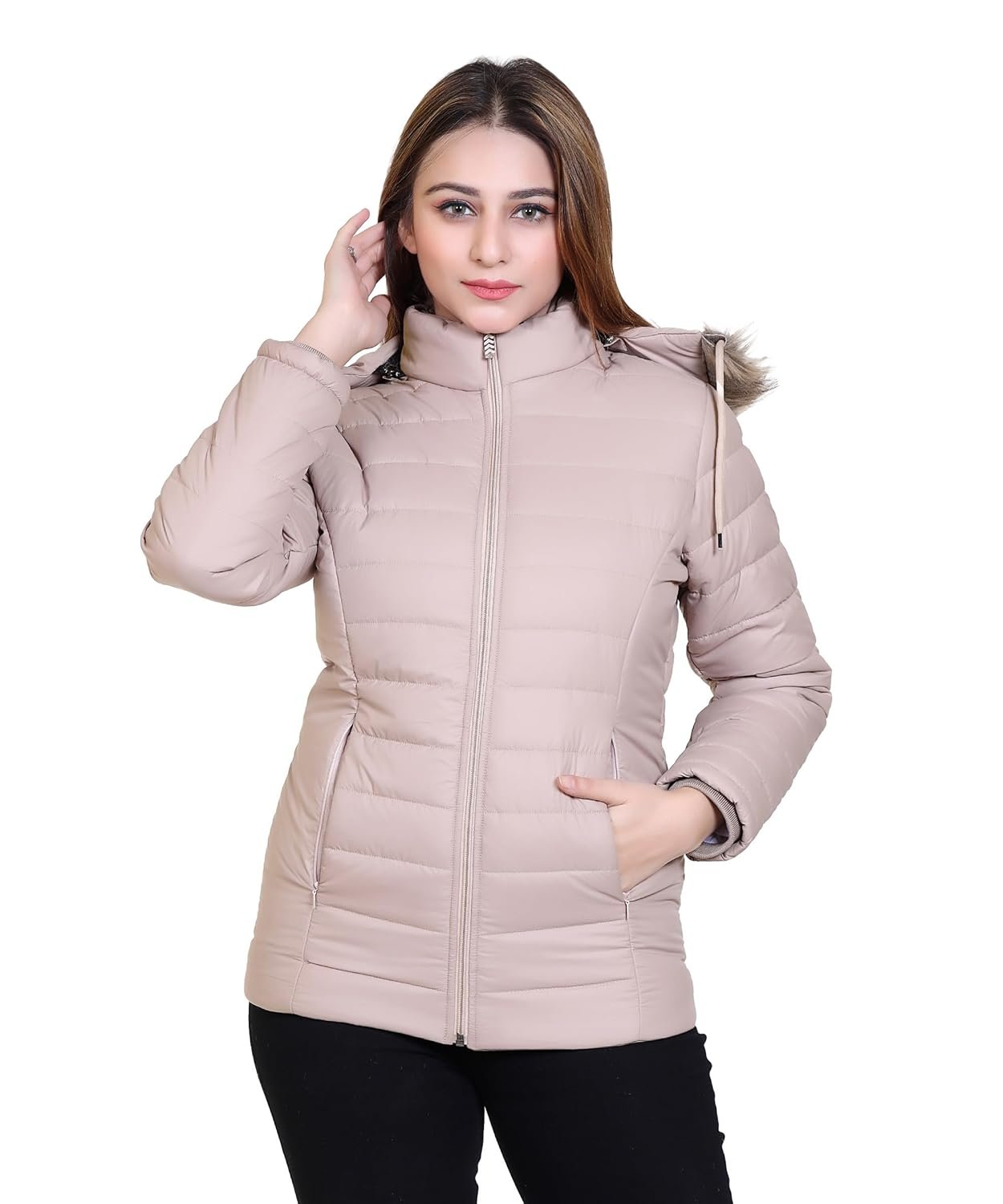 Brazo Latest Full Sleeve Puffer Winter Jacket For Women and Winter Jacket for Girl. Sweater Jacket/Fur Jacket/Water Resistant Jacket for Woman with Hood for keep you warm