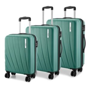 Safari Cairo 8 Wheels Set of 3 Trolley Bags, Hard Case Polypropylene, 360 Degree Wheeling Carry on & Check-in Luggage for Men & Women, Suitcase for Travel, Trolley Bags for Travel, Sage Green