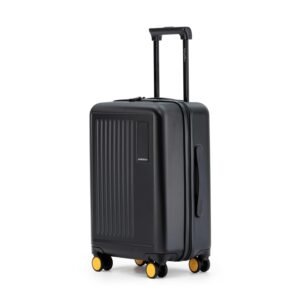 MOKOBARA Transit Cabin Luggage | 40 Liters Capacity & Durable Polycarbonate Hardshell | Silent Hinomoto Wheels & TSA Lock | Carry-On Suitcase for Travel | Black | Money Moves 2.0
