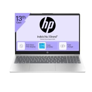 HP 15, 13th Gen Intel Core i3-1315U Laptop (8GB DDR4, 512GB SSD) Anti-Glare, Micro-Edge, 15.6"/39.6cm, FHD, Win 11, MSO 21, Silver, 1.59kg, Intel UHD Graphics, 1080p FHD Camera, 15-fd0006TU/fd0186tu