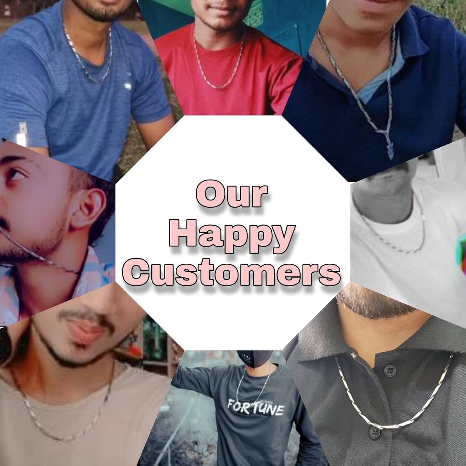 Fashion Frill Men's Double Coated Popular Stainless Steel Silver Chain For Men Boys Girls Stylish Necklaces Silver Chain Anniversary Love Gift For Husband Unisex Chains 22 Inches - Image 8