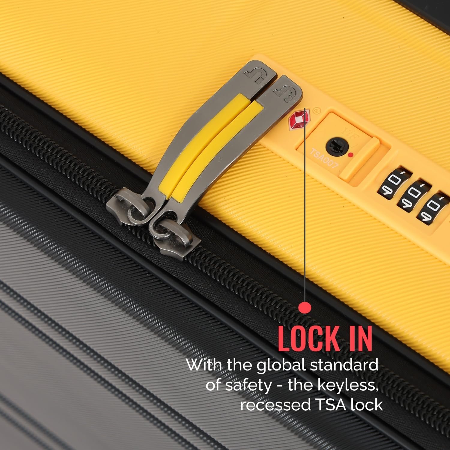 Urban Jungle by Safari Hold-All Premium Top-Open Medium (67 cm) Trolley Bag, Polycarbonate Check-in Suitcase with 8 Silent Wheels & TSA Lock, Hardside Travelling Luggage for Both Men & Women (Yellow) - Image 7