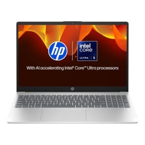 HP 15, Intel Core Ultra 5-125H AI Powered Laptop (16GB RAM, 512GB SSD), IPS, 300nits, 15.6"/39.6cm, FHD, Win 11, Office 2021, Silver, 1.65Kg, Intel Arc Graphics, FHD Camera, Backlit KB, fd1099TU