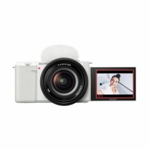 Sony Alpha ZV-E10L 24.2 Mega Pixel Interchangeable-Lens Mirrorless vlog Camera with 16-50 mm Lens, Made for Creators | APS-C Sensor | Advanced Autofocus | Clear Audio & 4K Movie Recording – White