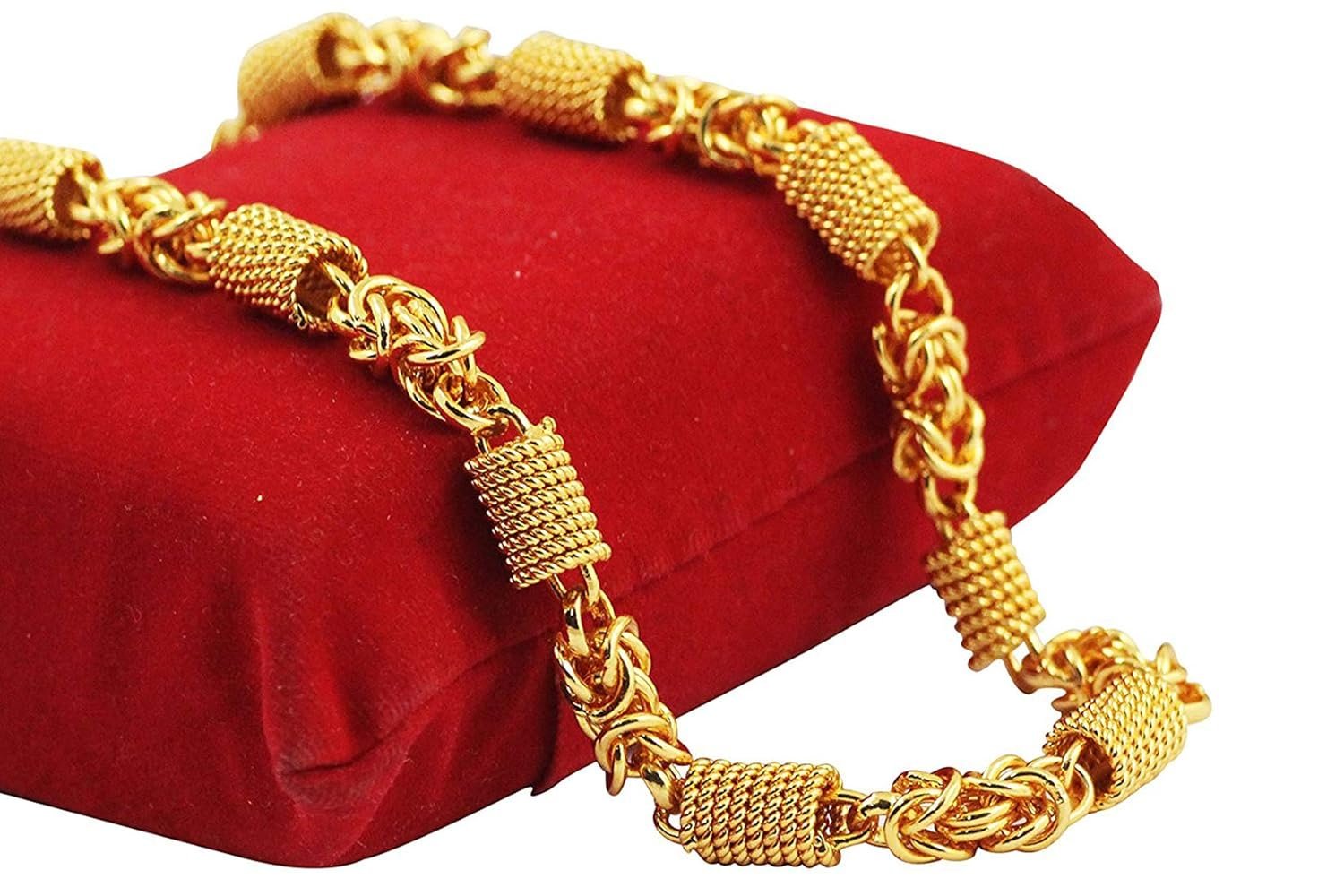 Fashion Frill Stylish Golden Chain For Men1Gram Gold Plated Brass Necklace Gold Chain For Men Boys Designer Chains Mens Jewellery 20 Inches - Image 4