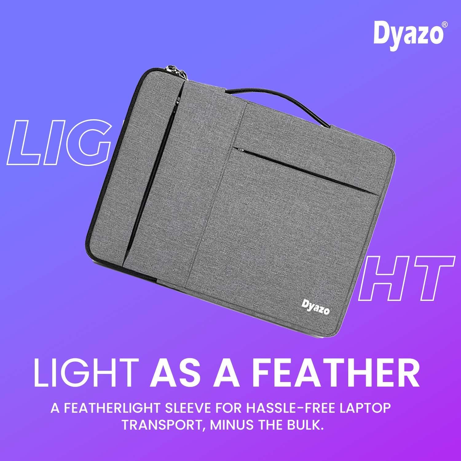 DYAZO 15" to 15.6 Inch Laptop Sleeve/Cover with Handle & Two Front Accessories Pockets Compatible for Apple, Dell, Lenovo, Asus, Hp, Samsung, Mi, MacBook and Other Notbooks (Grey) - Image 3
