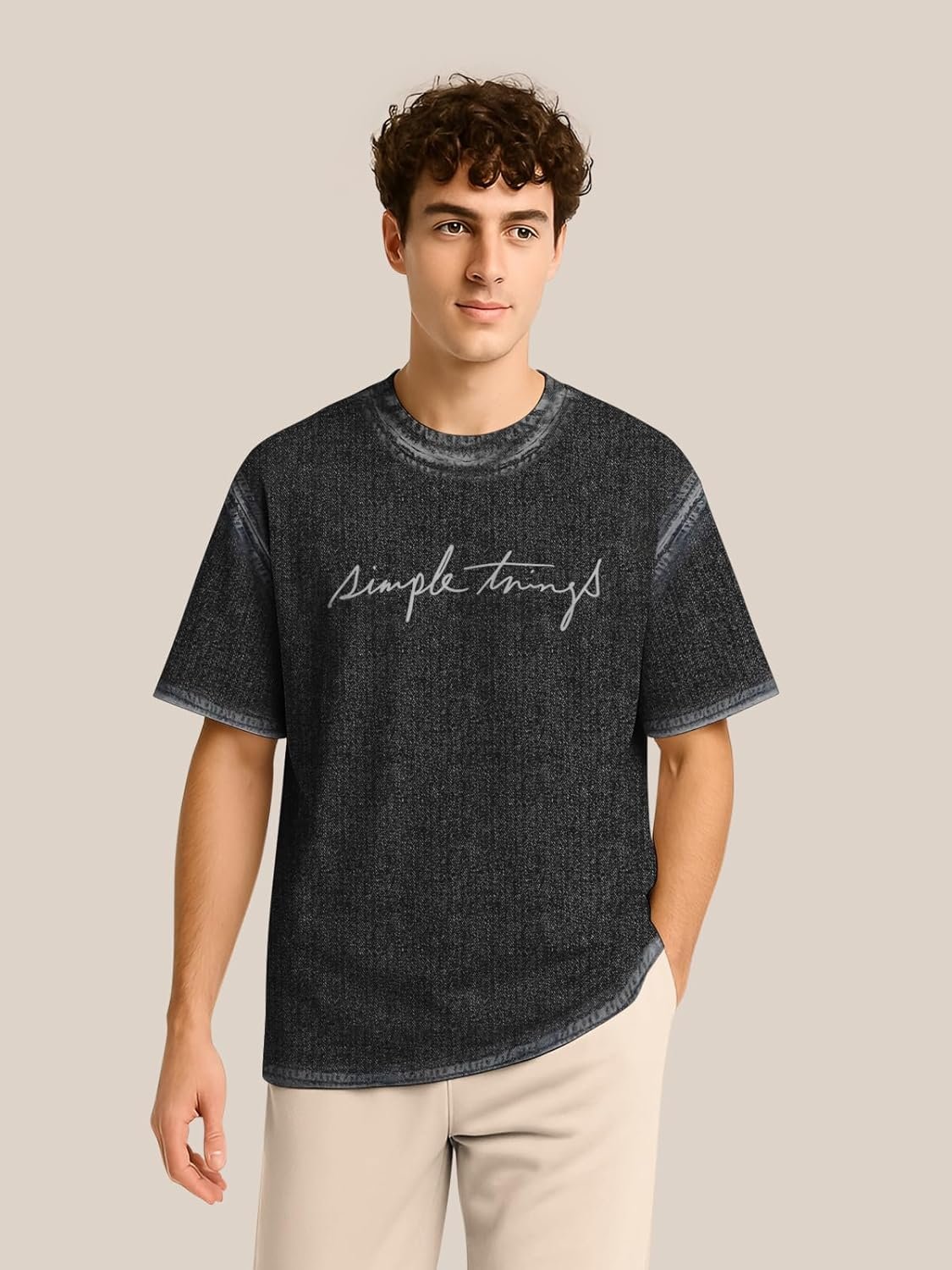 BULLMER Trendy Half Sleeve Oversized Cotton Blend Crew Neck Tshirt for Men - Pack of 2 - Image 4