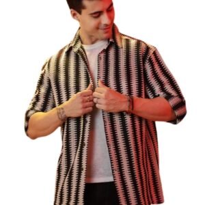 GRECIILOOKS Men’s Polycotton Regular Fit | Casual Stylish | Crochet Formal Shirt for Men | Trendy Shirts