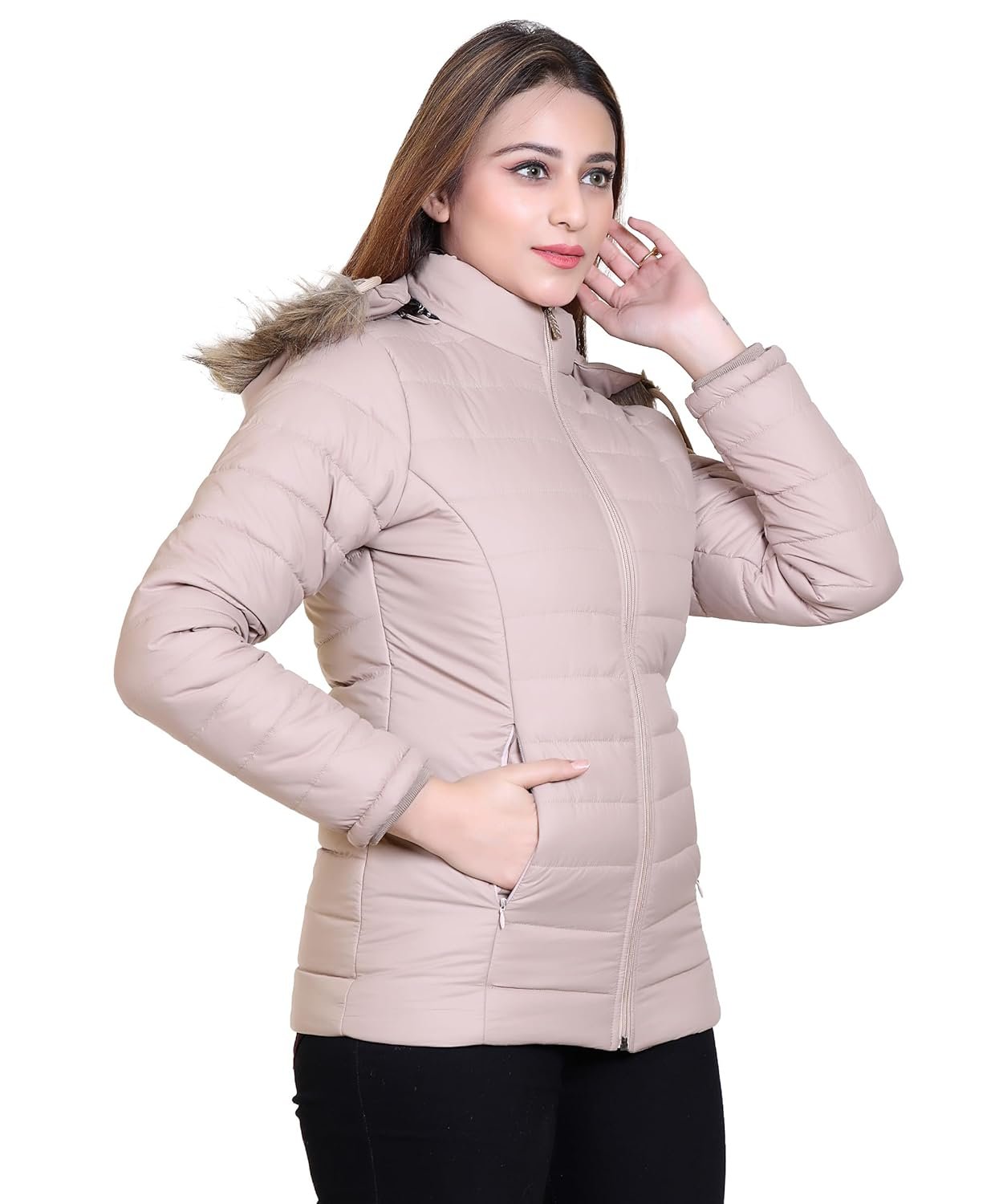 Brazo Latest Full Sleeve Puffer Winter Jacket For Women and Winter Jacket for Girl. Sweater Jacket/Fur Jacket/Water Resistant Jacket for Woman with Hood for keep you warm - Image 3