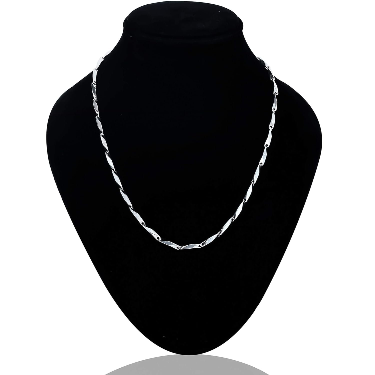 Fashion Frill Men's Double Coated Popular Stainless Steel Silver Chain For Men Boys Girls Stylish Necklaces Silver Chain Anniversary Love Gift For Husband Unisex Chains 22 Inches - Image 4