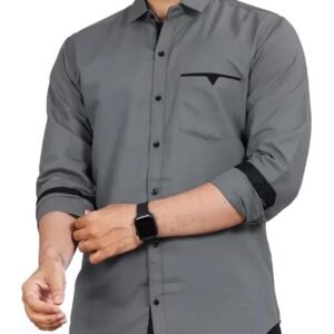 CB-COLEBROOK Men’s Regular Fit Solid Soft Touch Cotton Casual Shirt with Pocket Design with Spread Collar & Full Sleeves (Available in Plus Size)