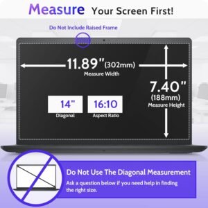 Saco Easy Fix Premium Laptop Glossy Screen Protector 14 Inch Compatible for 2023 Lenovo Yoga Slim 6 14IAP8 | Yoga 7 2-in-1 14IML9 Series Laptop [16:10 Ratio], Removable, 9H Hardness, Glue Free