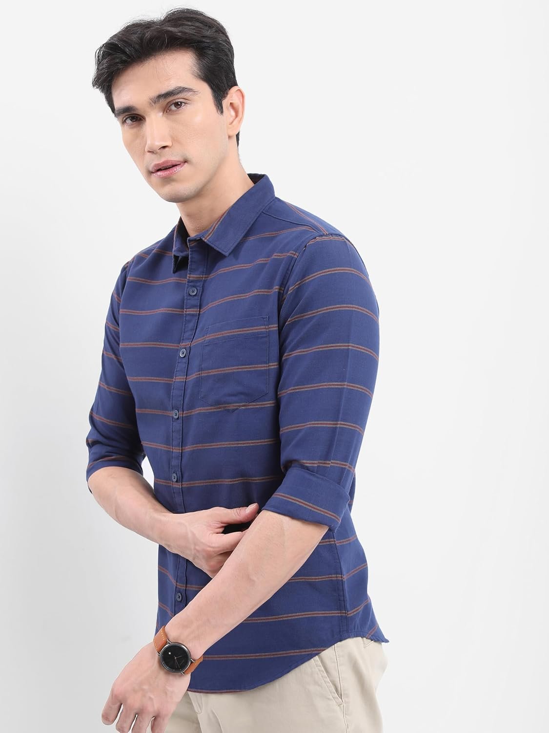 Highlander Men's Striped Slim Fit Shirt - Image 5