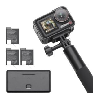 DJI Osmo Action 5 Pro Adventure Combo, Action Camera 4K with 1/1.3″ Sensor, 12h Extended Battery Life with 3 Batteries, Stabilization, Dual OLED Touchscreens, Mini Action Camera for Travel, Vlog