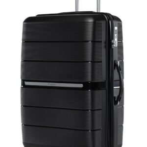 Maleta Pearl 24 inch | 65 cms Hardcase Luggage, TSA Lock| Trolley Bags for Travel | Luggage Bags for Travel | Suitcase (Check-in Medium, Black)
