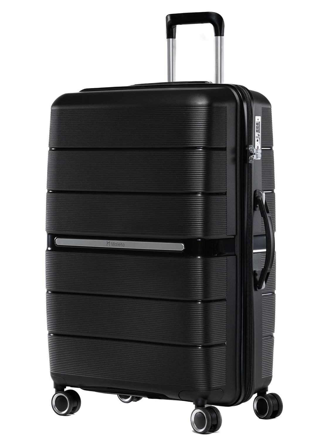 Maleta Pearl 24 inch | 65 cms Hardcase Luggage, TSA Lock| Trolley Bags for Travel | Luggage Bags for Travel | Suitcase (Check-in Medium, Black)