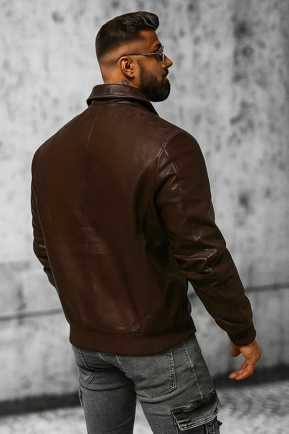 Blaq Ash Men's Faux Leather Removable Hooded Jacket - Image 3