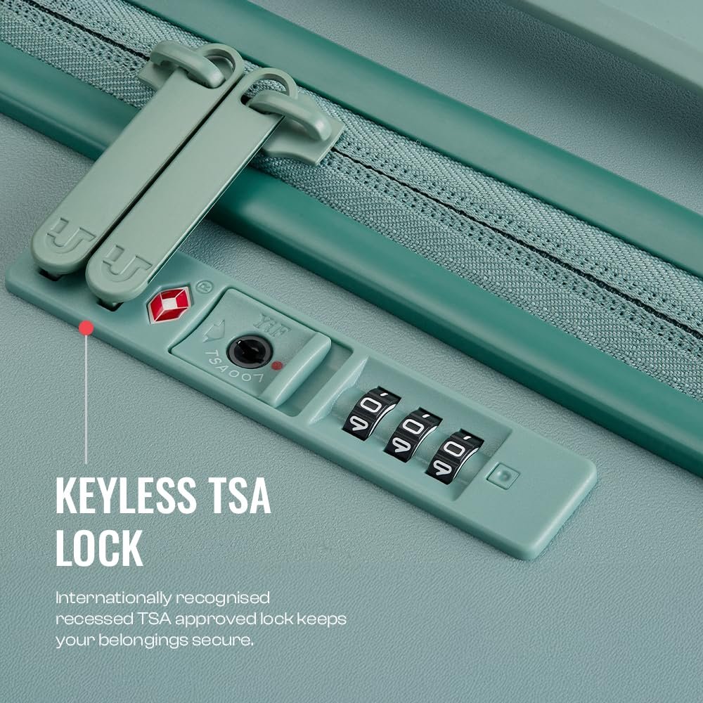 Urban Jungle by Safari, The Lumolite Light Weight Medium (65cm) Check in Trolley, 74L Capacity Hard Sided Polycarbonate Suitcase,TSA Approved Lock, 8 Silent Wheels (Olive) - Image 3