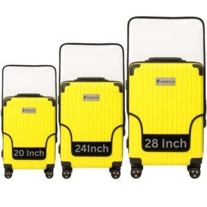 Panchhi Store Set of 3 Trolley Bag Cover, Suitcase Cover Transparent PVC Suitcase Cover with Zipper Dustproof Waterproof & Anti-Scratch Trolley Cover for Travel Accessories