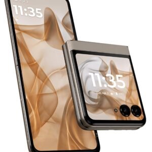 Motorola razr 50 5G (Beach Sand, 8GB RAM, 256GB Storage) | 6.9″ LTPO AMOLED 120Hz Display | 3.6″ OLED 90Hz Cover Display | 50MP + 13MP Cameras | 32MP Selfie | Android 15