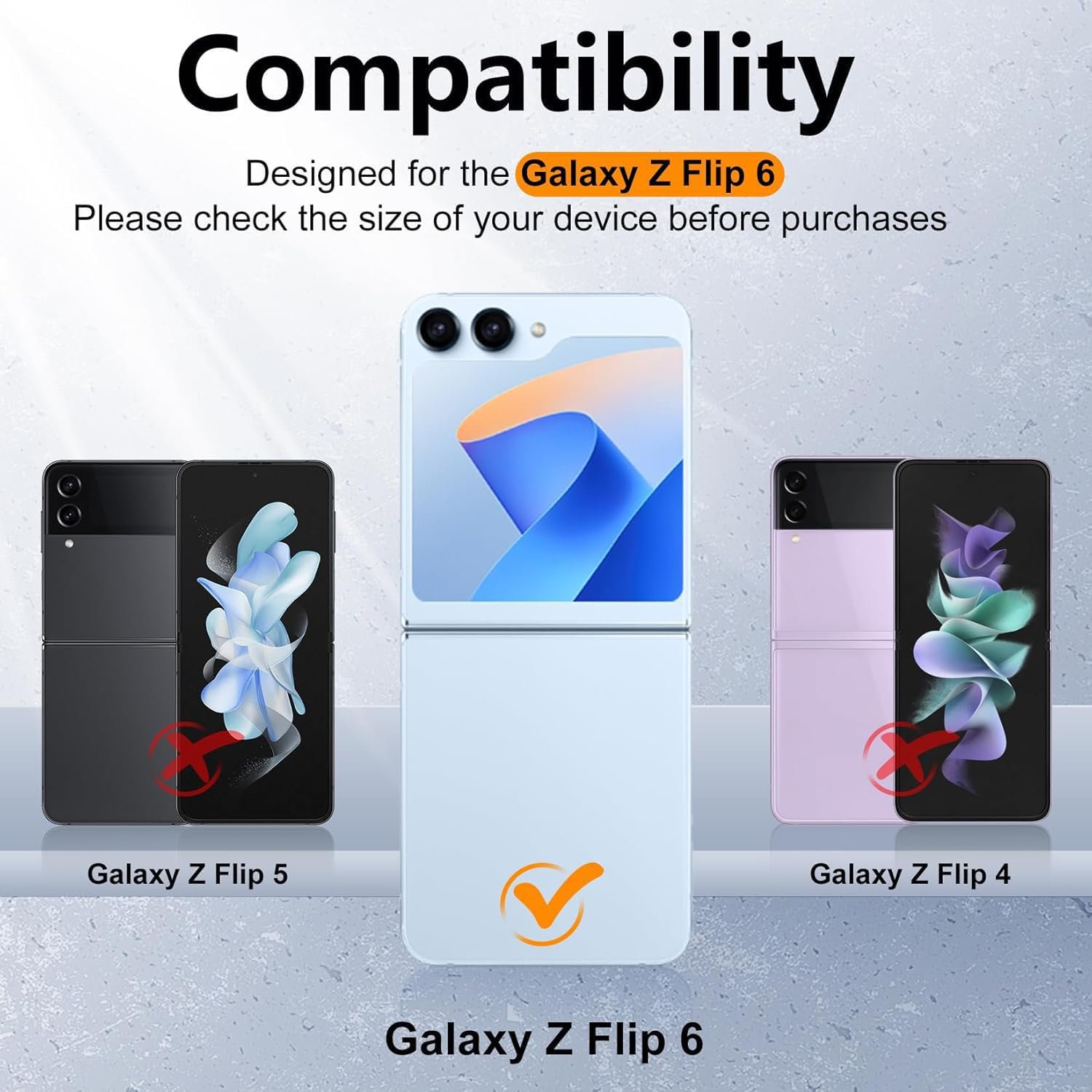KAPA 9H Glass Back Case for Samsung Galaxy Z Flip6 / Z Flip 6,Ultra Thin Full Body Protection Folding Hard Back Cover, Design Wings - Image 2