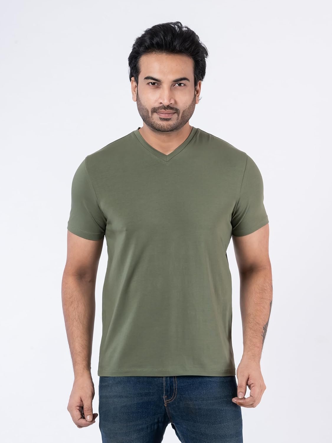 Amazon Brand - Inkast Men's Cotton Stretch Regular Fit V Neck Half Sleeve T-Shirt (Pack of 2) - Image 2