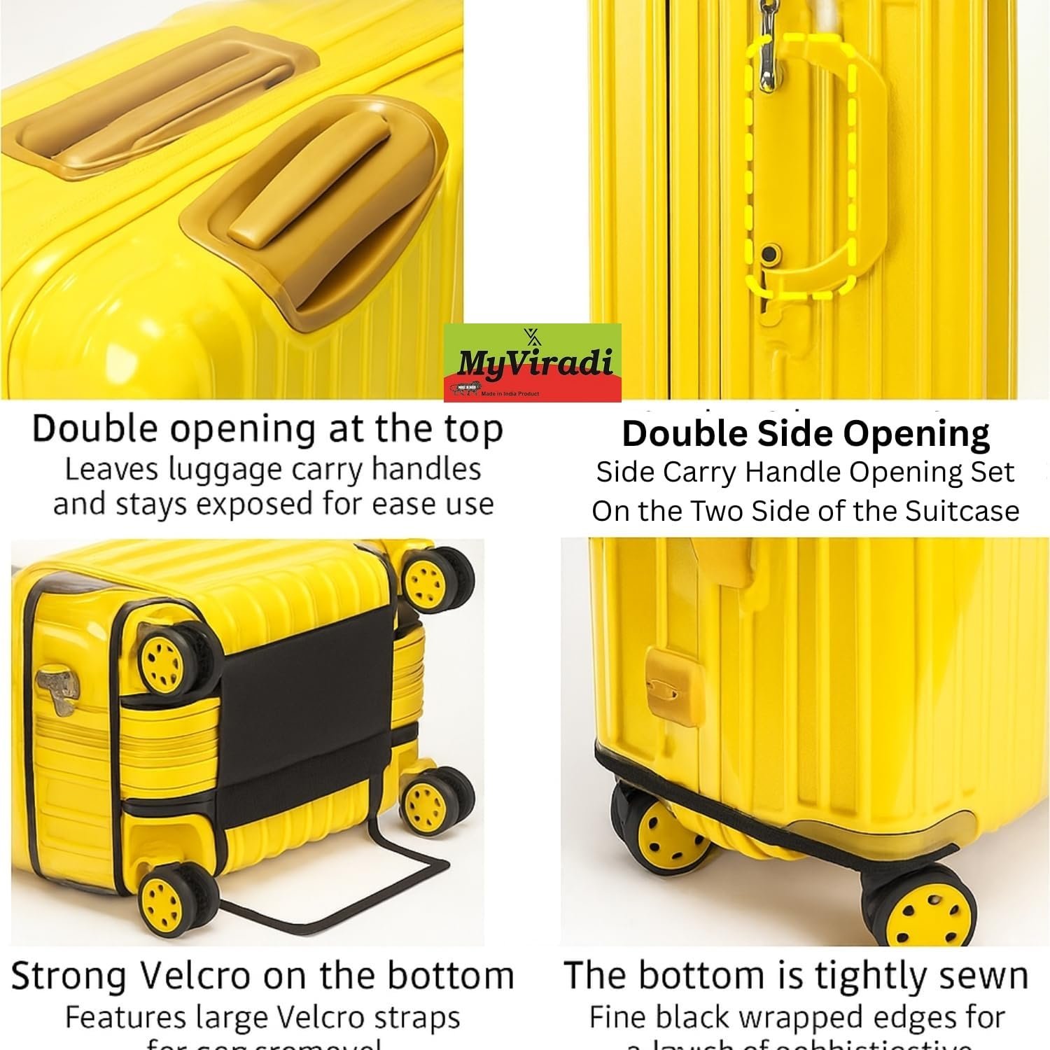 Trolley PVC Cover Luggage Bag Polyester | Trolley Bags | Suitcase | Travel | Protector | Washable| Anti-Scratch for Hard (Transparent, Small,Medium,Large, 20+24+28) - Image 6