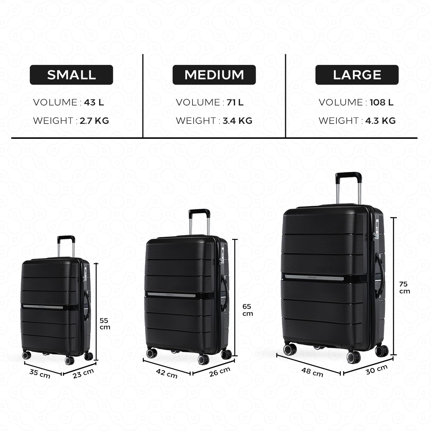 Maleta Pearl 24 inch | 65 cms Hardcase Luggage, TSA Lock| Trolley Bags for Travel | Luggage Bags for Travel | Suitcase (Check-in Medium, Black) - Image 5
