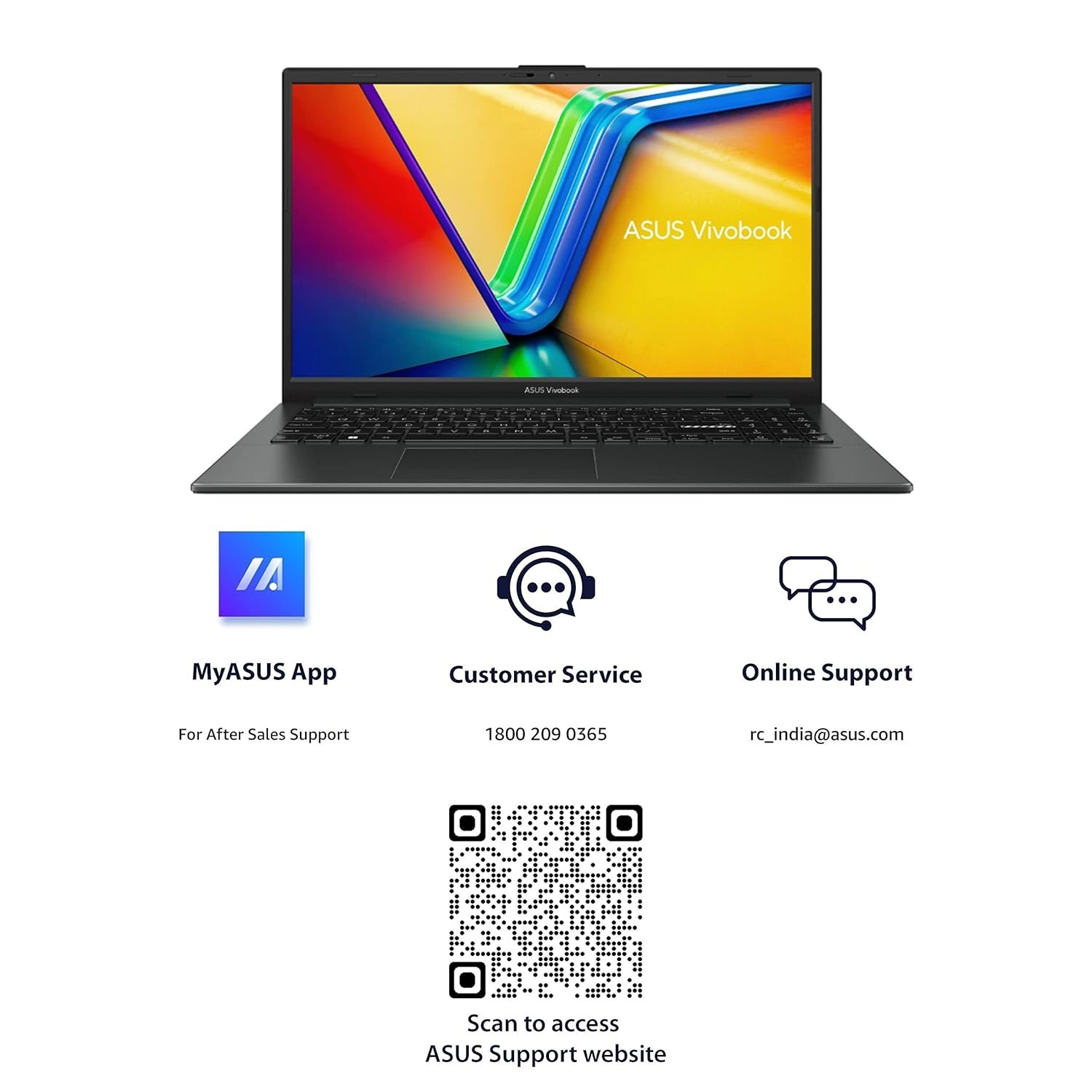 ASUS Vivobook Go 15, AMD Ryzen 5 7520U Thin & Light Laptop(AMD Radeon iGPU/16GB RAM/512GB SSD/FHD/15.6"/60Hz/Windows 11/M365 Basic (1Year)*/Office Home 2024/Mixed Black/1.63 Kg) E1504FA-NJ5542WS - Image 15