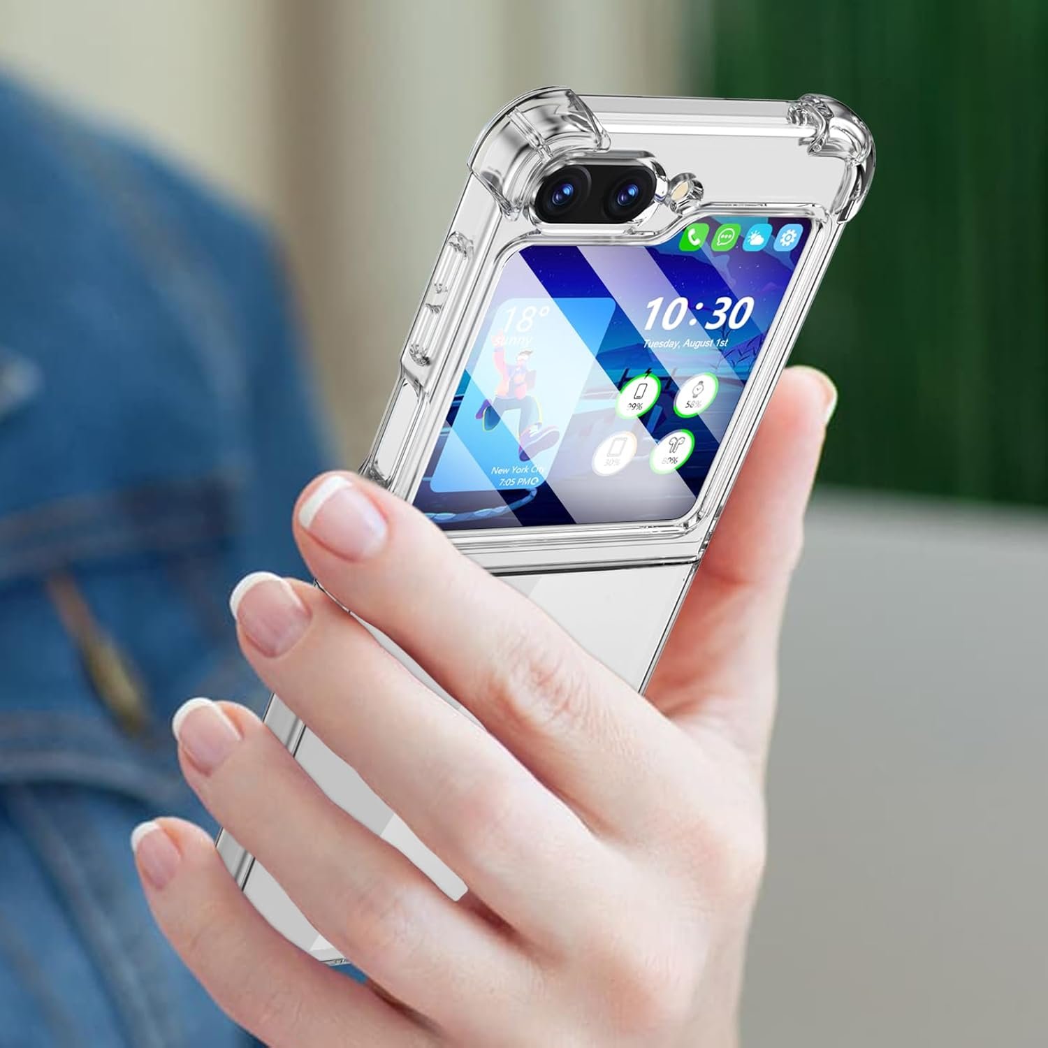 WATACHE for Samsung Galaxy Z Flip 6 Case, Z Flip 6 Case Clear Slim Thin Transparent Shockproof Hinge Soft TPU Flip 6 Phone Case Cover 2024 5G(Clear) - Image 6