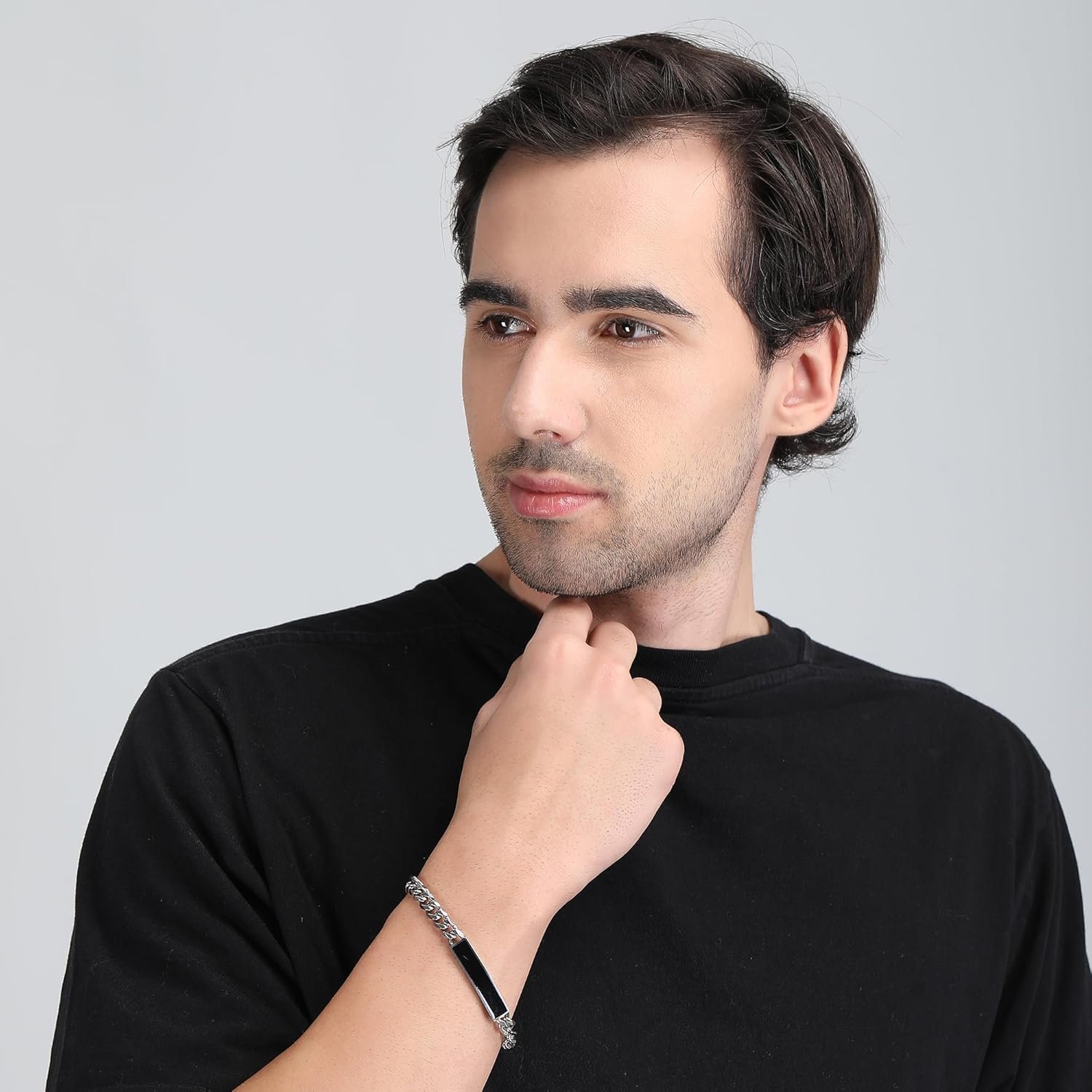 Fashion Frill Silver Bracelet For Men Stainless Steel Chain Silver Bracelet For Men Boys Love Gifts Mens Jewellery - Image 3