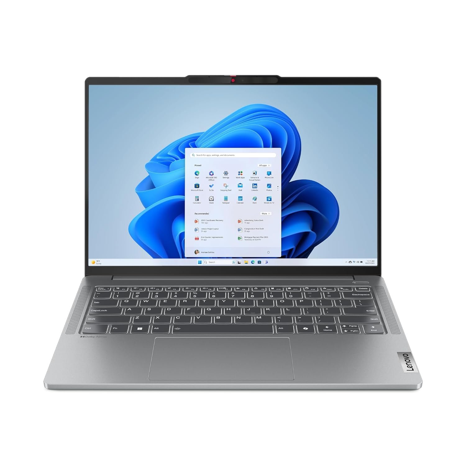 Lenovo IdeaPad Pro 5, Intel Core Ultra 9 185H, 32GB RAM, 1TB SSD, 2.8K-OLED 400Nits 120Hz, 14"/35.5cm, Windows 11, MS Office 21, Grey, 1.4Kg, 83D2001GIN,IntelArc GPU, FHD+IRCam, AI Powered Laptop - Image 8