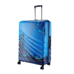 Safari Select Brooklyn 66 Cms Check-in Trolley Bag Hard Case Polycarbonate 8 Wheels with 360 Degree Rotation, Recessed TSA Lock, Anti-Theft Zipper, Trolley Bags for Travel, Suitcase for Travel, Blue
