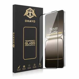 OHAYO Military Strength Tempered Glass For OnePlus Nord CE5| 9H+ Hardness, Strong Protection, Full Screen Edge-to-Edge Cover, Scratch Resistant, Bubble-Free Install, Ultra HD Clarity,With installation kit