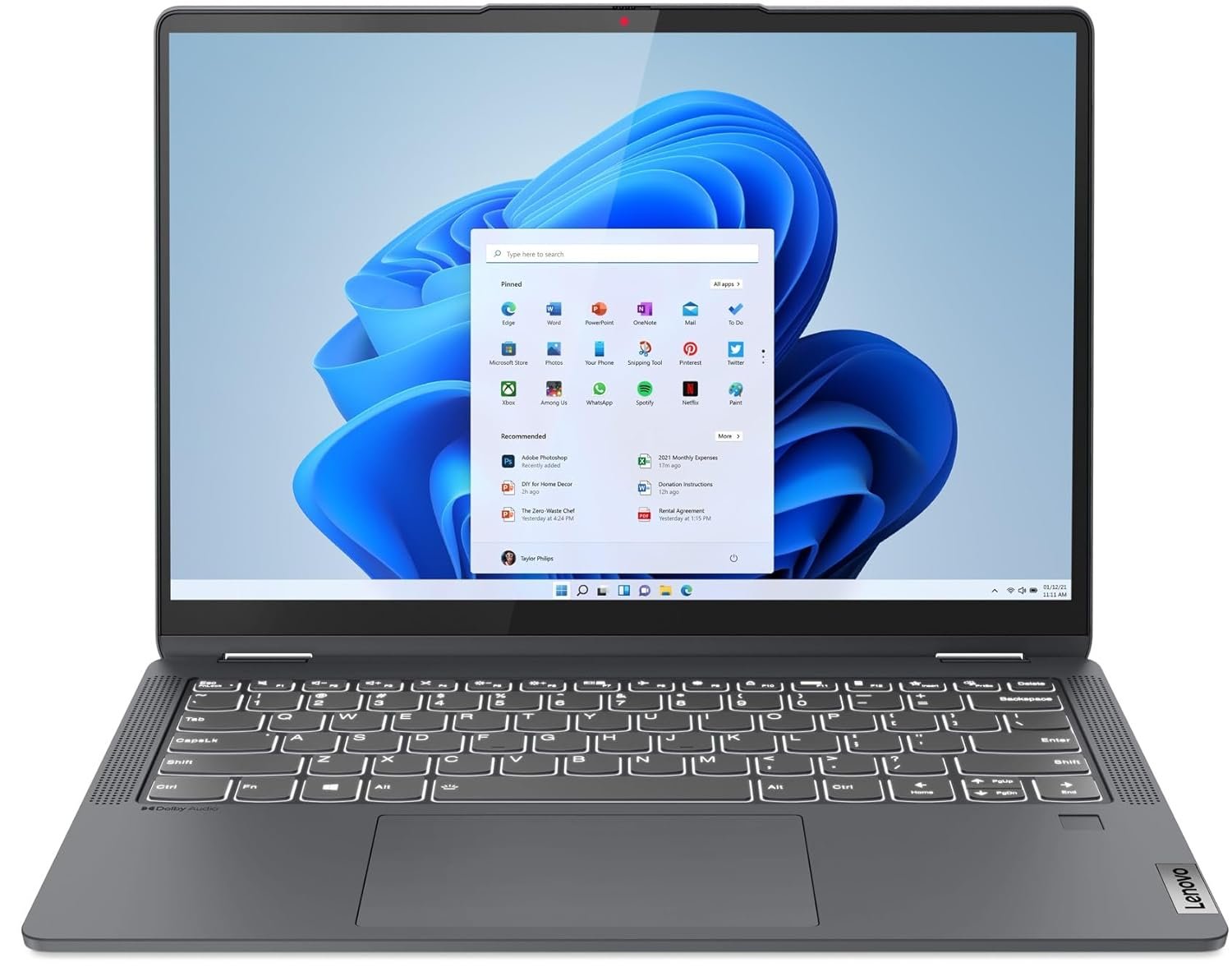 Lenovo IdeaPad Flex 5 Ryzen 7 5700U 14" (35.5cm) WUXGA+ IPS 2-in-1 Laptop (16GB/512GB SSD/Win 11/Office Home 2024/Backlit KB/Fingerprint/FHD Camera/Alexa/3 Month Game Pass/Grey/1.55Kg), 82R900HJIN - Image 6