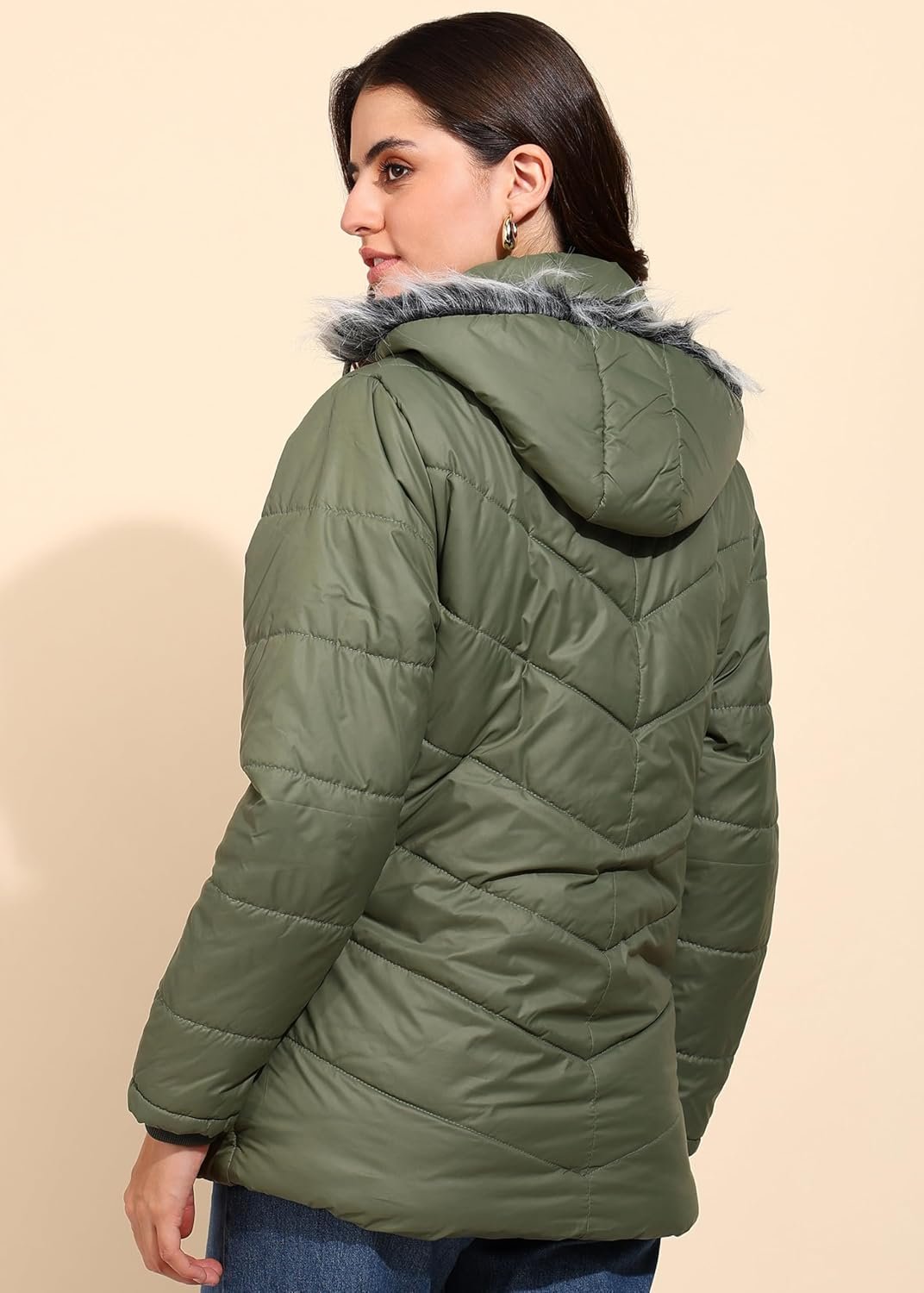 ELLIPSE Women's Winter Jacket - Full Sleeve Nylon Puffer Coat, Stylish & Warm Outerwear for Cold Weather, Comfortable Down Alternative, Temp Rated to -10°C - Image 4