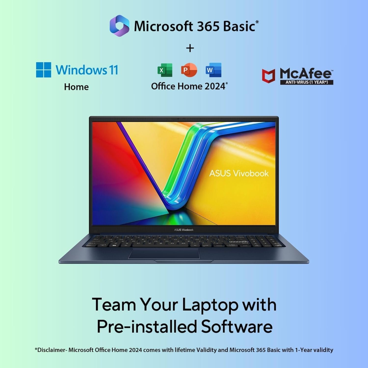 ASUS Vivobook 15, 15.6" FHD (1920 x 1080), Intel Core i5-1334U, (16GB RAM/512GB SSD/Intel Iris Xᵉ/Win 11/M365 Basic (1Year)*/Office Home 2024/Backlit Keyboard/Quiet Blue/1.70 kg), X1504VA-NJ2217WS - Image 3