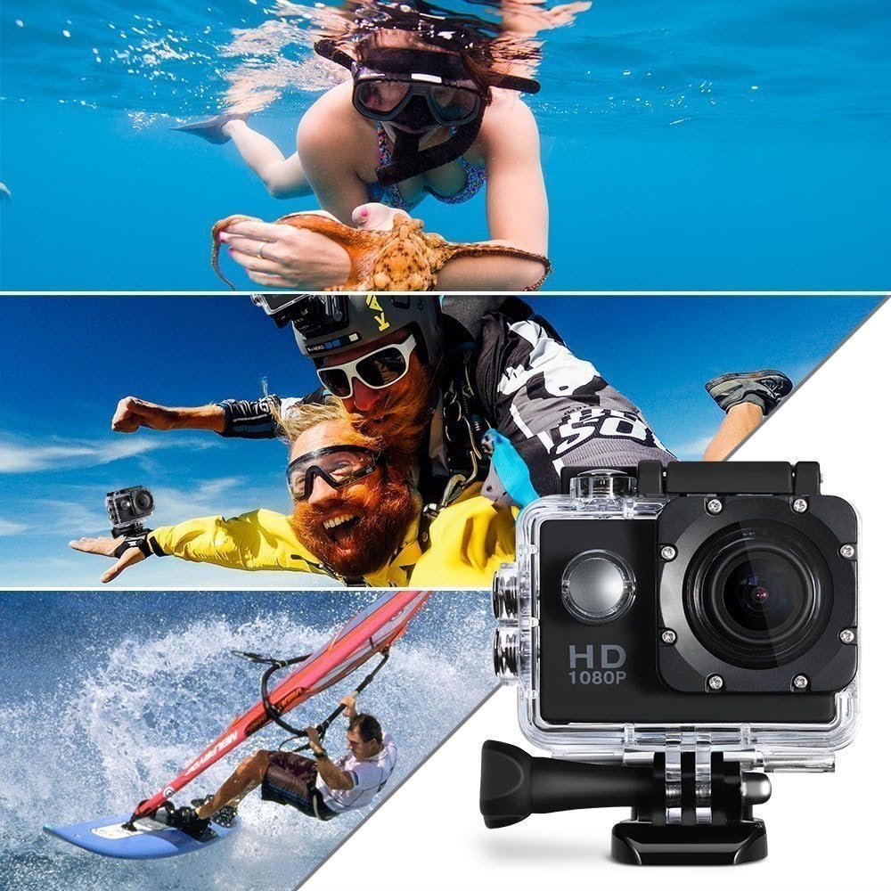 SIRGAWAIN Action Camera 1080P 12MP Sports Camera Full HD 2.0 Inch Action Cam 30m/98ft Underwater Waterproof Camera with Mounting Accessories (CAM3) - Image 5