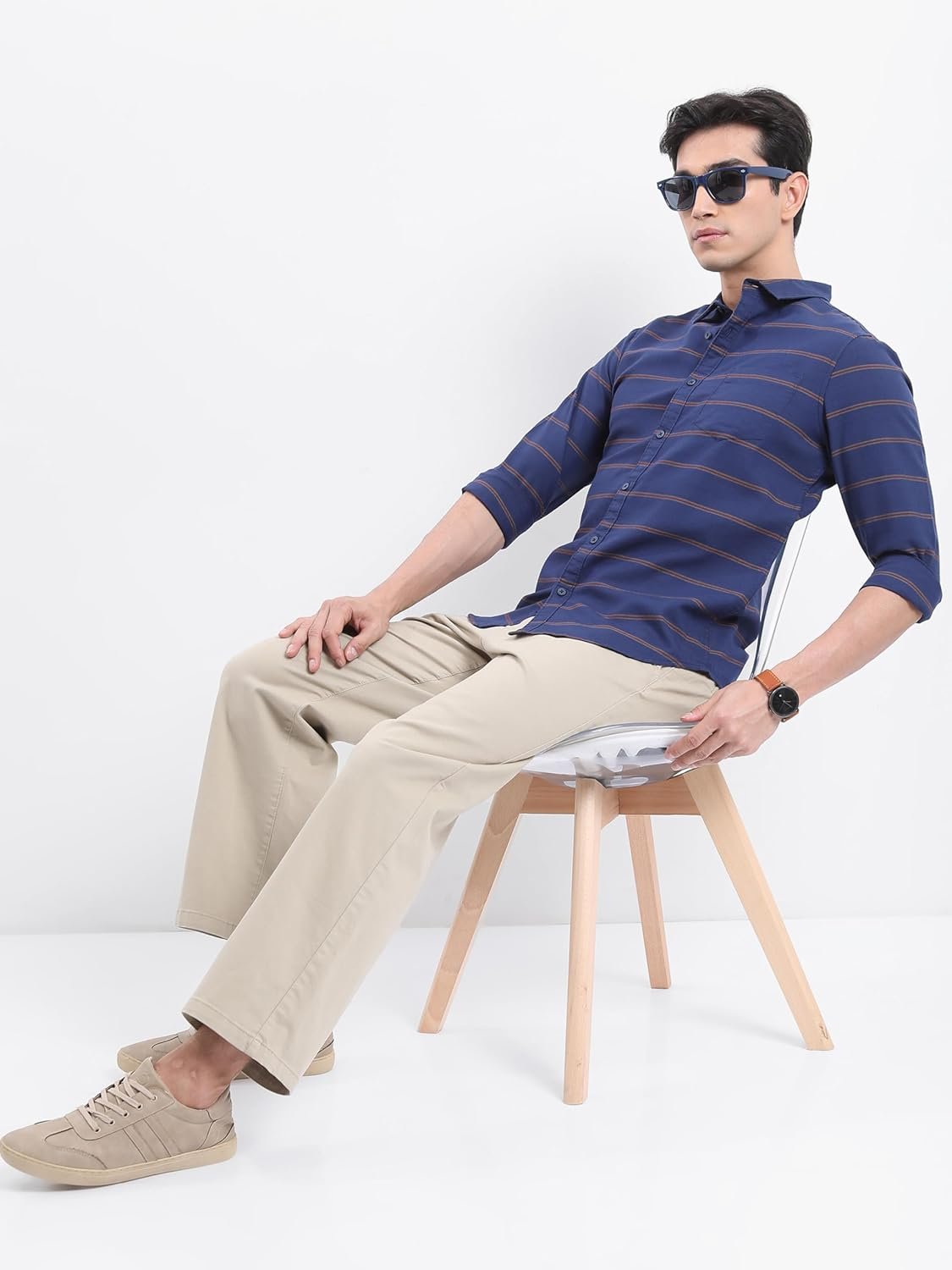 Highlander Men's Striped Slim Fit Shirt - Image 2